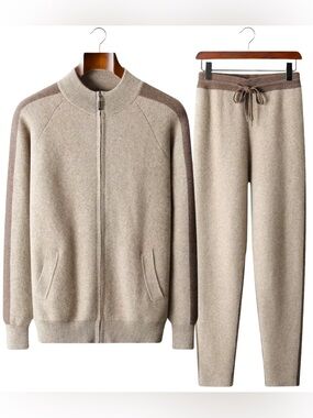 Men’s Cashmere Jogger/Jacket 2-piece Set 👝🟤🥠